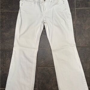 White House Black Market White Flare & Wide Leg Jeans